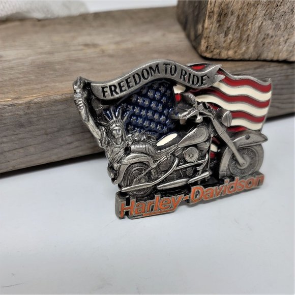 Harley Davidson 1991 Belt Buckle Baron Freedom To Ride U.S.A. H408 Rare - Picture 4 of 10
